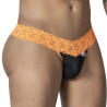 CandyMan String en dentelle Beltis Noir-Orange